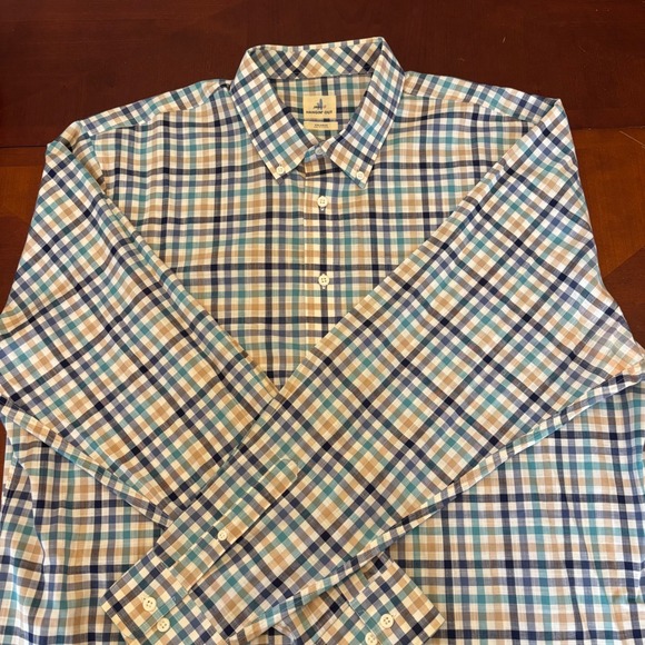 Johnnie-O Hangin' Out XXL Large Twill Check Pink, Blue, Green. 100% Cotton. - Picture 1 of 8